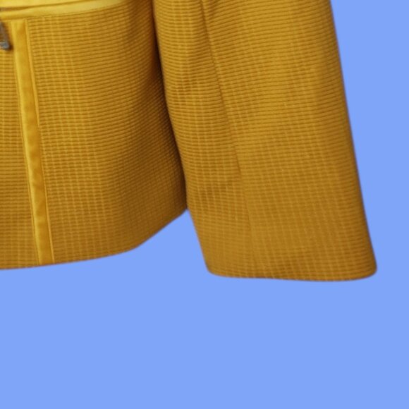 Uge Womens Textured Zip-Up Jacket With Pockets Yellow mustard Large - Picture 14 of 16